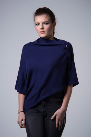 Cashmere Button Wrap - Nine Yaks