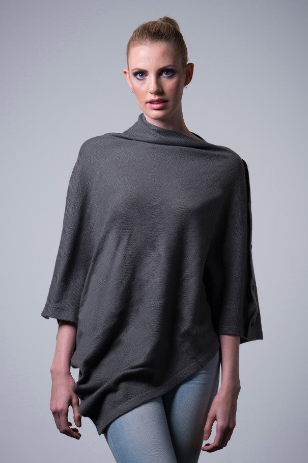 Cashmere Button Wrap - Nine Yaks