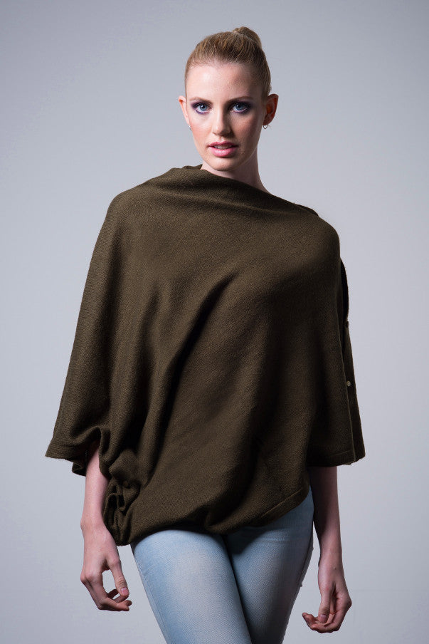 Cashmere Button Wrap - Nine Yaks