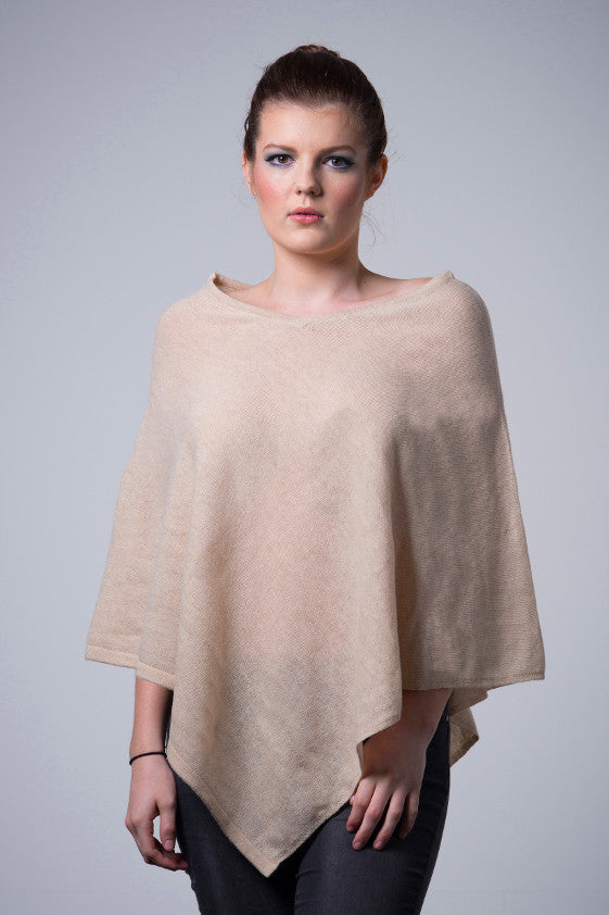 Natural Cashmere Poncho - Nine Yaks