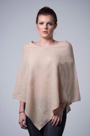 Natural Cashmere Poncho - Nine Yaks