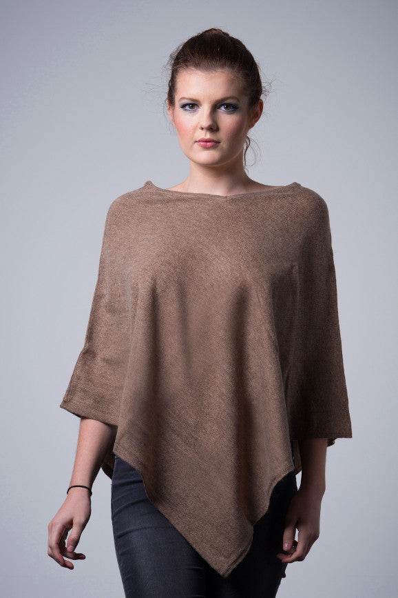 Natural Cashmere Poncho - Nine Yaks