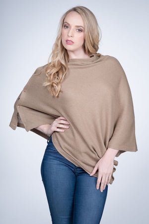 Cashmere Button Wrap - Nine Yaks