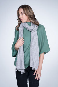 Cable Knit Natural Cashmere Shawl - Nine Yaks
